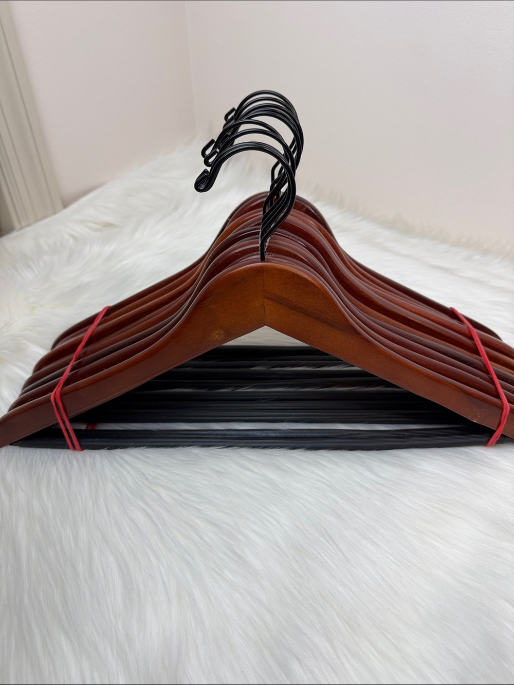 Brookstone Premium Wooden Suit Hangers in Mahogany  - Set of 10